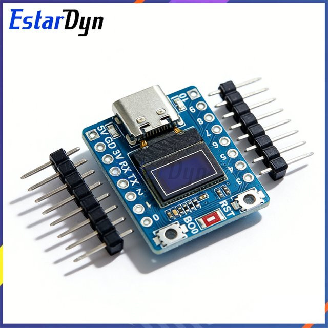 Estardyn ESP32-C3 Supermini Entwicklungsboard mit 0,42 Zoll OLED-Modul und Keramikantenne in Blau mit WLAN und Bluetooth - Bild 1
