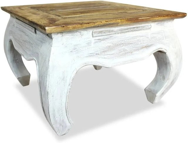 vidaXL Beistelltisch aus massivem Mahagoniholz in Vintage-Optik, Braun, B/T/H: 50 x 50 x 35 cm - Bild 1
