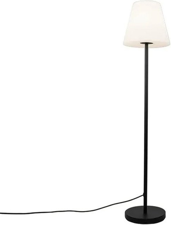 QAZQA Virginia Außen Stehlampe Schwarz mit weißem Schirm, dimmbar, IP65, für Garten und Terrasse