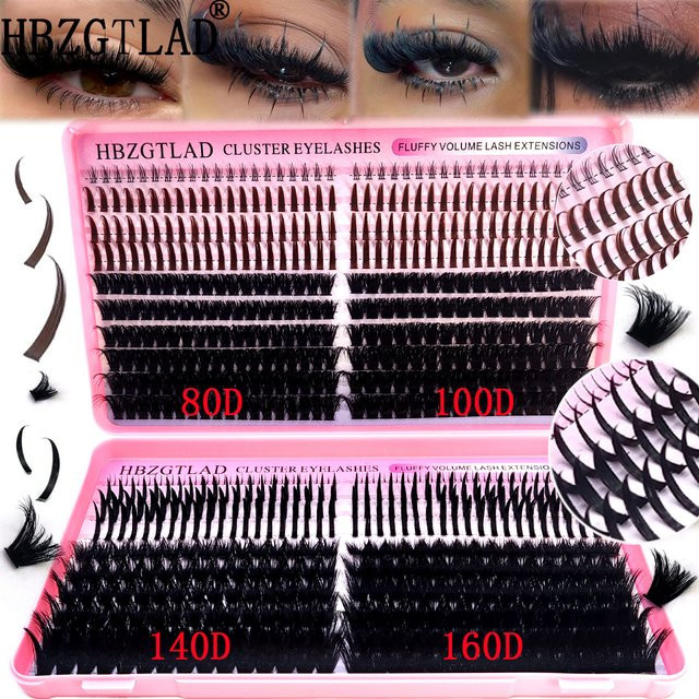HBZGTLAD Lash Cluster Lash Book, Black, Unisex - Bild 1