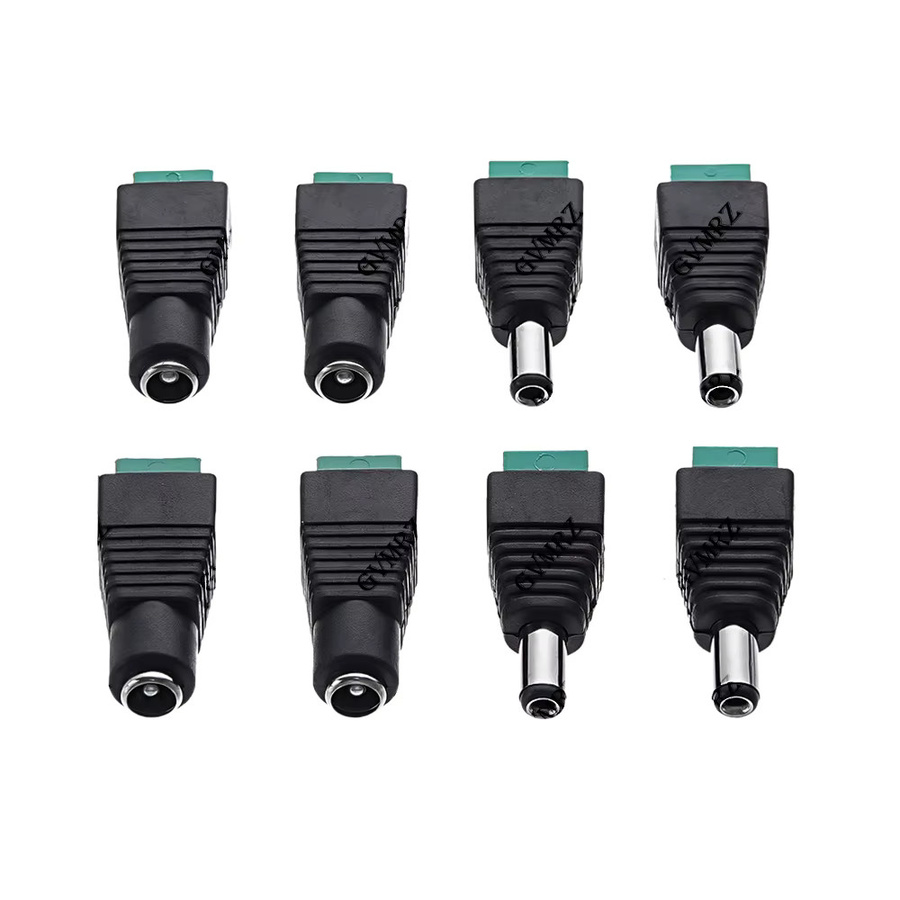 5 Stück DC-Netzstecker Adapter Set in Schwarz für CCTV und LED-Licht, 12 V, 2,1 x 5,5 mm und 5,5 x 2,5 mm - Bild 3