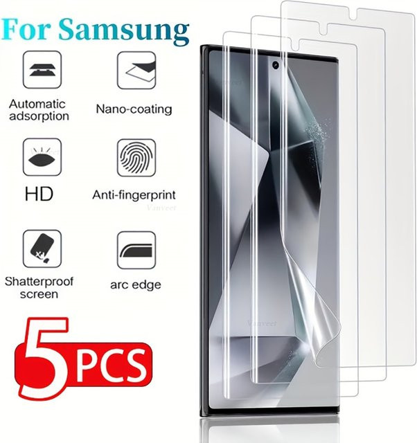 Transparente Hydrogel-Folie als Displayschutz für Samsung Galaxy S26 Ultra, S25 Ultra, S26 Plus, S25 FE, S24, S23 und S22 - Bild 1
