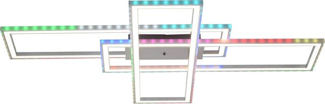 Just Light LED-Deckenleuchte FELIX60 in Stahlfarbig und Weiß, dimmbar mit Fernbedienung, B/H/T: 101 x 6,9 x 71 cm - Bild 1