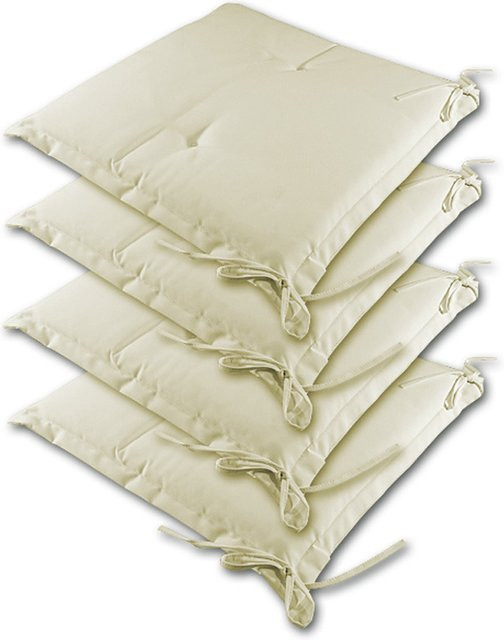 4er-Set Sitzkissen Sydney von DETEX in Beige, wasserabweisend und waschbar, B/T/H: 45 x 40 x 6 cm - Bild 1