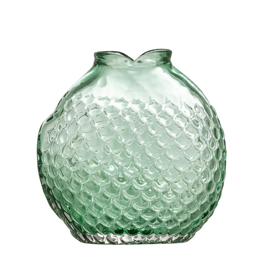 Bloomingville Glasvase Bree in Grün mit Blasenrelief, Höhe: 16 cm - Bild 1