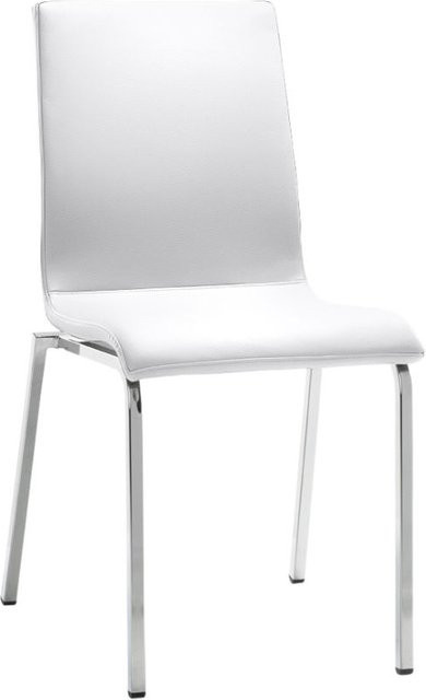 Mayer Sitzmöbel Stuhl 2120 aus Kunstleder in Perlweiß, B/T/H: 47 x 54 x 90 cm - Bild 1