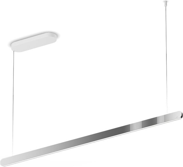 Occhio Mito linear volo 140 up LED-Pendelleuchte in Weiß matt mit Kopf in Dark Chrome für die Tischbeleuchtung - Bild 1