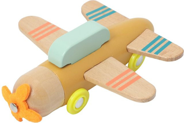 Binchi Montessori Baby Holz Flugzeug Spielzeug, ab 0 Jahre, Bunt / Mehrfarbig - Bild 1