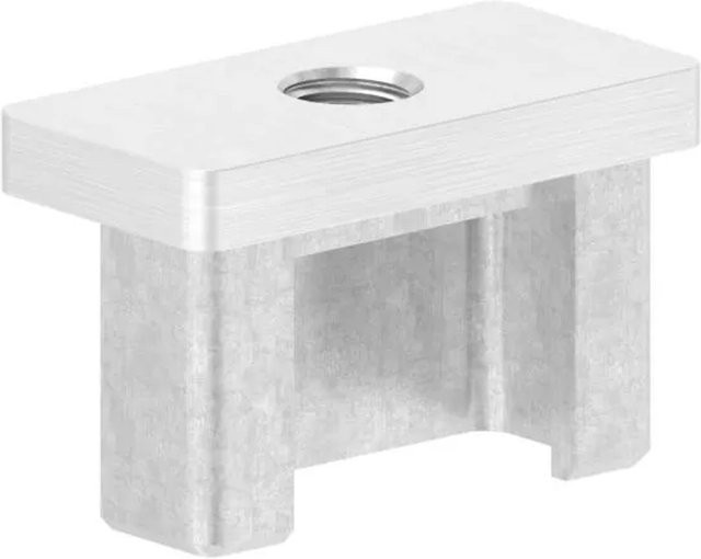 FeNau Einsteckkappe aus V4A Edelstahl in Silber für Rechteckrohr 40 x 20 mm mit M8 Gewinde - Bild 1
