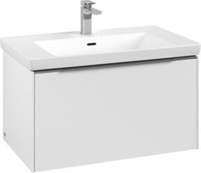 V&B Waschtischunterschrank Subway 3.0 in Weiß mit glänzender Aluminiumfront, B/T/H: 77,2 x 42,9 x 47,8 cm - Bild 1