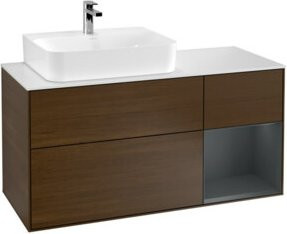 V&B Waschtischunterschrank Finion in Walnuss, B/T/H: 120 x 50,1 x 50,1 cm - Bild 1