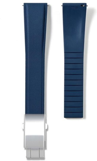 PINSENDA Uhrenarmband FKM-Gummi, 22mm, blau/silber, Herren - Bild 1