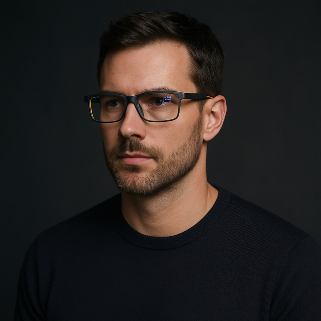 Lesebrille Quadratischer Rahmen, Schwarz, Vollrand, Unisex, Kunststoff - Bild 1