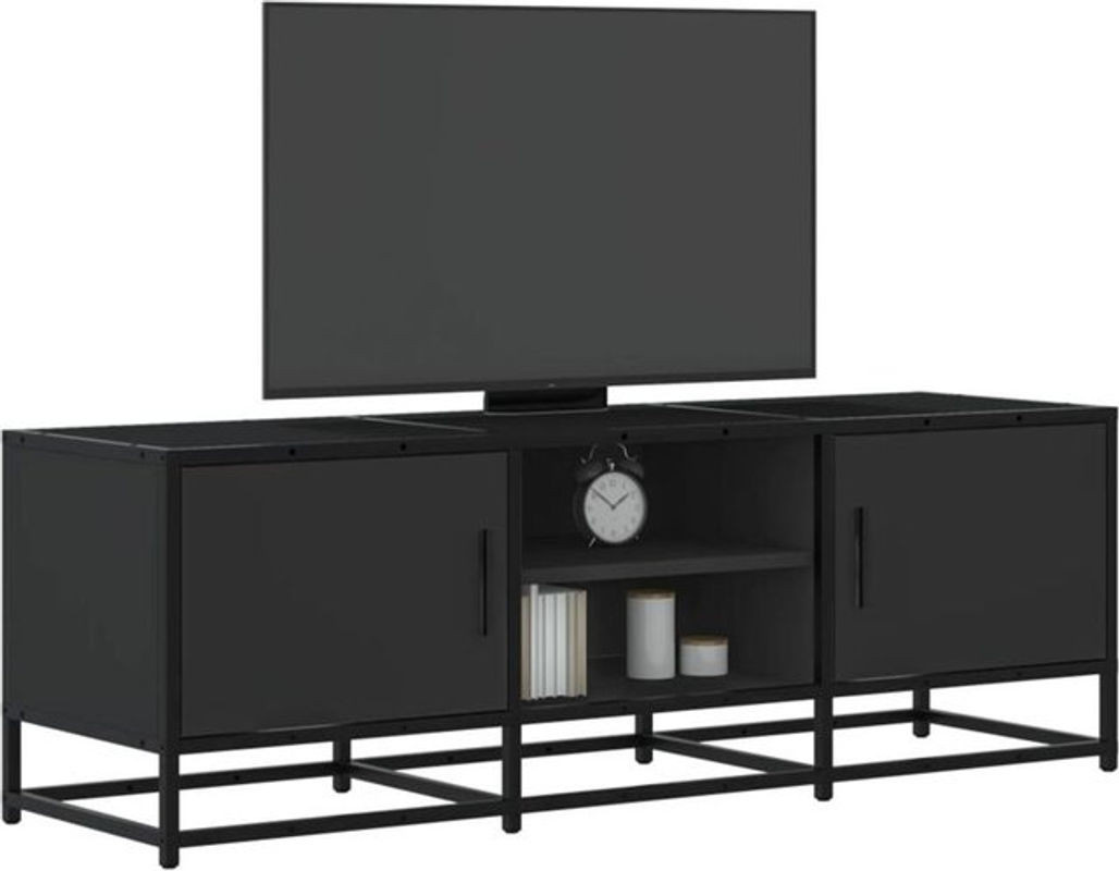 Vidaxl TV-Schrank im Industrial Design aus Holzwerkstoff und Metall, Schwarz, B/T/H: 120 x 35 x 41 cm - Bild 1