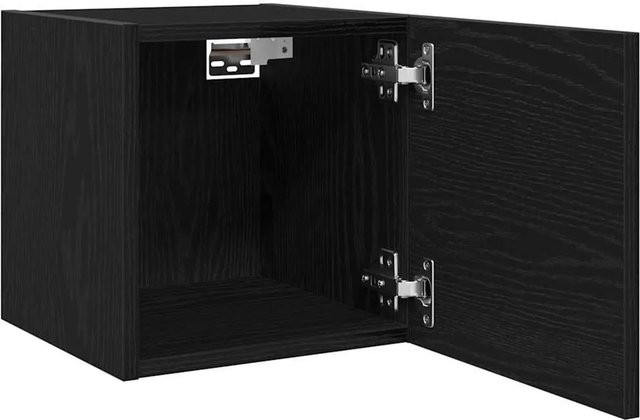 vidaXL TV-Schrank 2-teilig in Schwarz und Eichen-Optik mit modernem Design, B/T/H: 30,5 x 30 x 30 cm - Bild 1