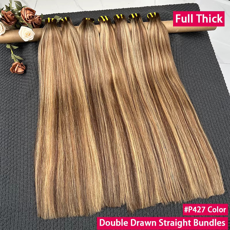 GDYLuxury Echthaar-Extensions, Ombre Honigblond Braun, 100% Jungfrauenhaar - Bild 3