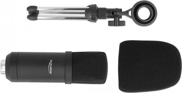 Delock Mikrofon mit XLR-Anschluss in Schwarz - Bild 1