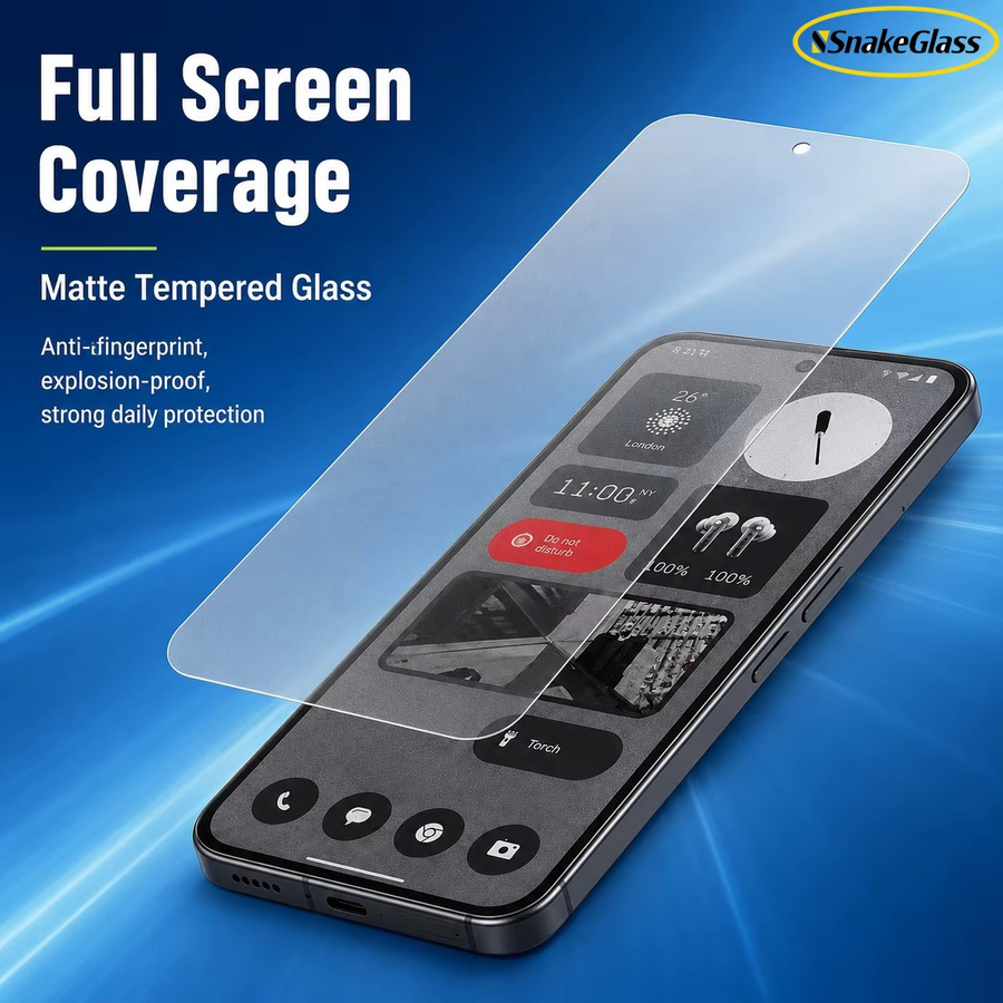 3er-Pack Mattiertes Gehärtetes Glas für Nothing Phone 4A Pro, 3A Lite, 2A Plus und CMF Phone 1 mit Anti-Fingerabdruck-Beschichtung in Transparent - Bild 4