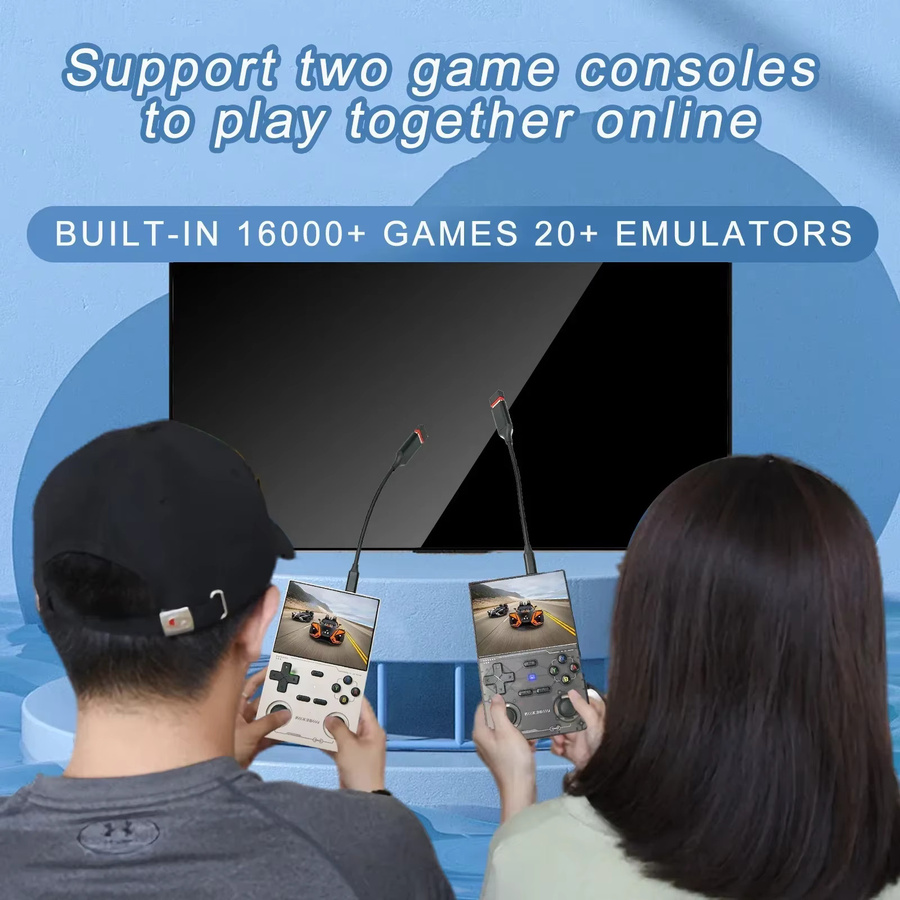 GAMINJA K36 Retro Handheld-Videospielkonsole mit 16.000 Spielen, Emulator für PS1/PSP/DC/N64/SS, 3,5 Zoll IPS-Bildschirm, Schwarz - Bild 6