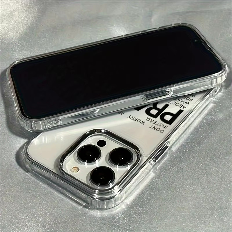 Transparente iPhone Handyhülle mit Buchstaben-Pray Design für Apple iPhone 17 16 Pro Max 15 14 Plus 13 12 11, stoßdämpfend und rutschfest - Bild 2