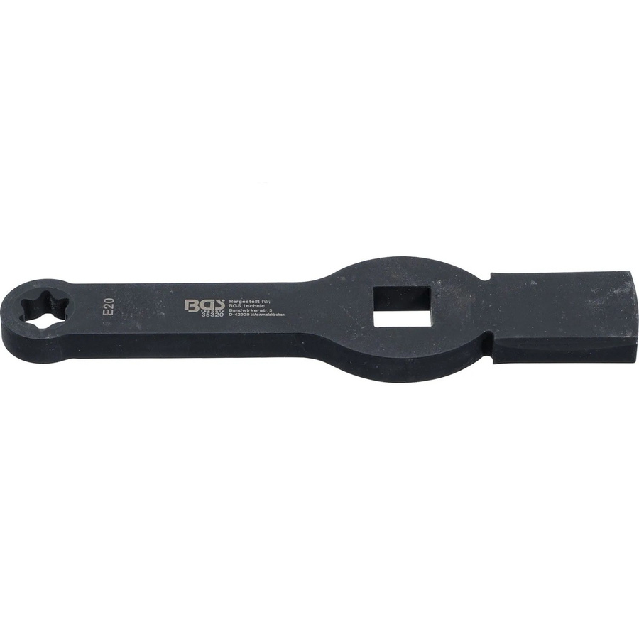 BGS Schlag-Ringschlüssel E-Profil für Torx mit 2 Schlagflächen SW E20 in Schwarz - Bild 2