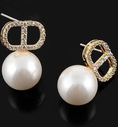 TIANTWO Ohrringe, Messing, Gold, Perle, Damen - Bild 1