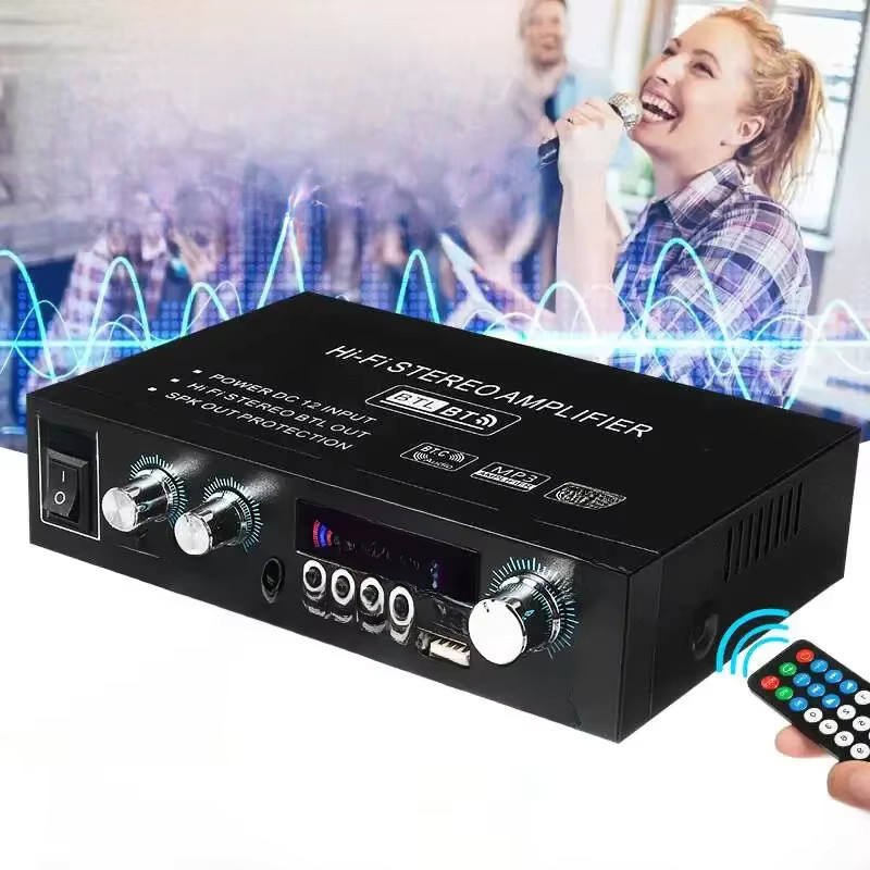 DIXSG AK35 Digitaler Hifi-Verstärker mit Bluetooth, 800 W Leistung und FM, Schwarz - Bild 1