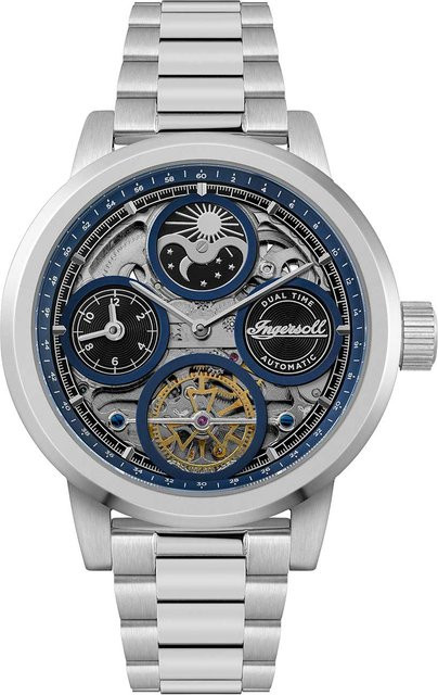 Ingersoll Herrenuhr Automatik, Edelstahl, Blau, 44 mm, 5 ATM - Bild 1