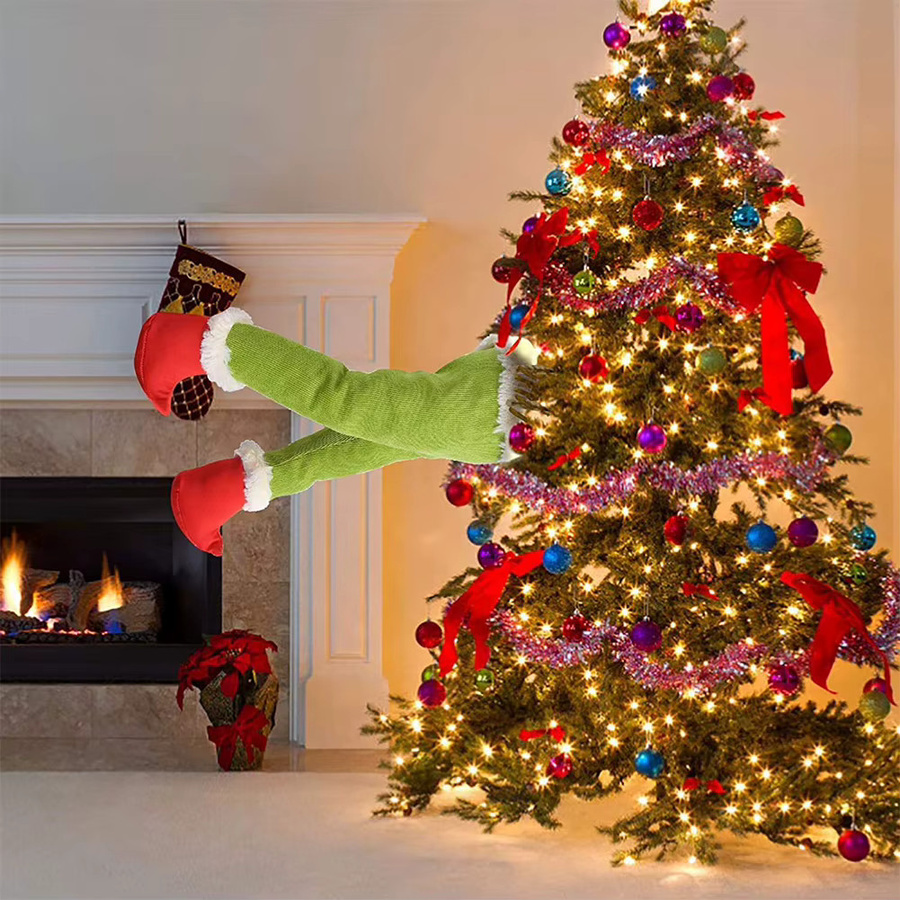 APWIKOGER Weihnachtliche Santa Claus Beine als Hängeanhänger in Rot für Weihnachtsbaum und Dekoration - Bild 4