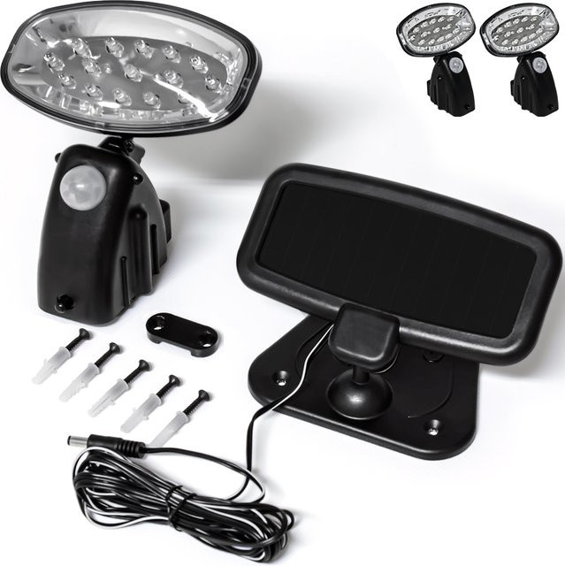 monzana® LED Solar-Wandlampe 2er-Set mit Bewegungsmelder in Schwarz für Garten, Balkon und Terrasse - Bild 1