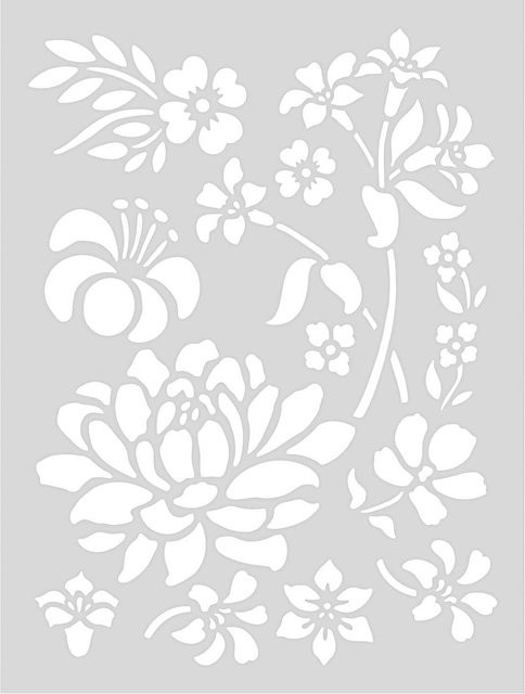Selbstklebende Rico Design Schablone Blume B: 18,5 cm, H: 24,5 cm - Bild 1