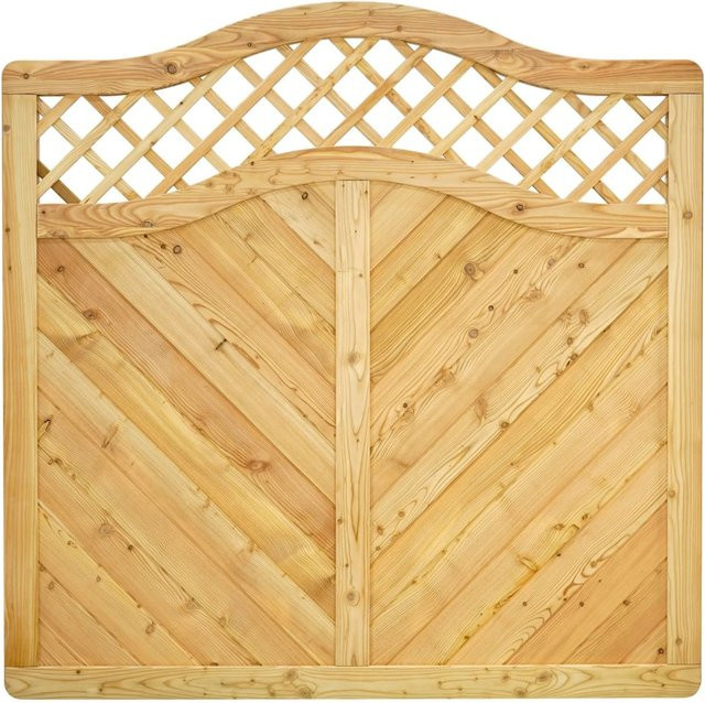 GartenLand Massivzaun NIZZA Gebogen mit Rankgitter aus Lärche, Farbe Braun, B/H: 180 x 180 cm - Bild 1