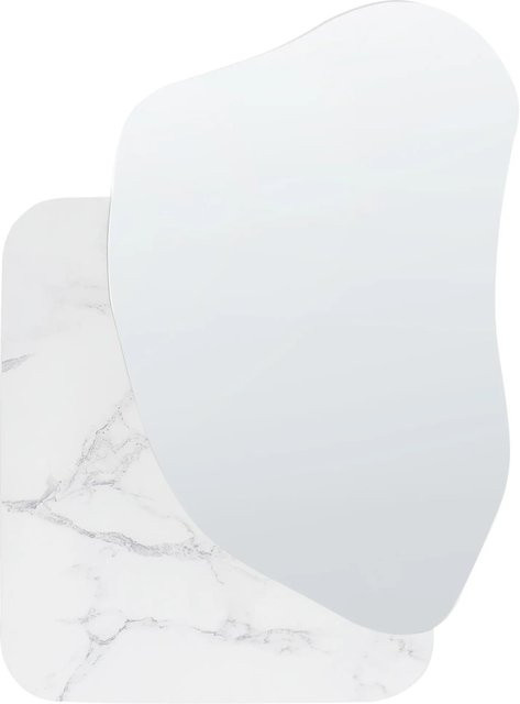 Beliani Wandspiegel ARVERT in Weißer Marmor-Optik, Breite: 60 cm, Höhe: 80 cm - Bild 1