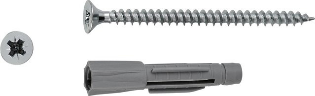 LUX-TOOLS Allzweckdübel mit Schrauben aus Nylon in Grau, 6 Stück, Durchmesser: 8 mm, Länge: 45 mm - Bild 1