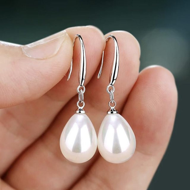 YIRAN Jewelry Tropfenohrringe, 925 Silber, Perle, Zirkonia, Damen - Bild 1