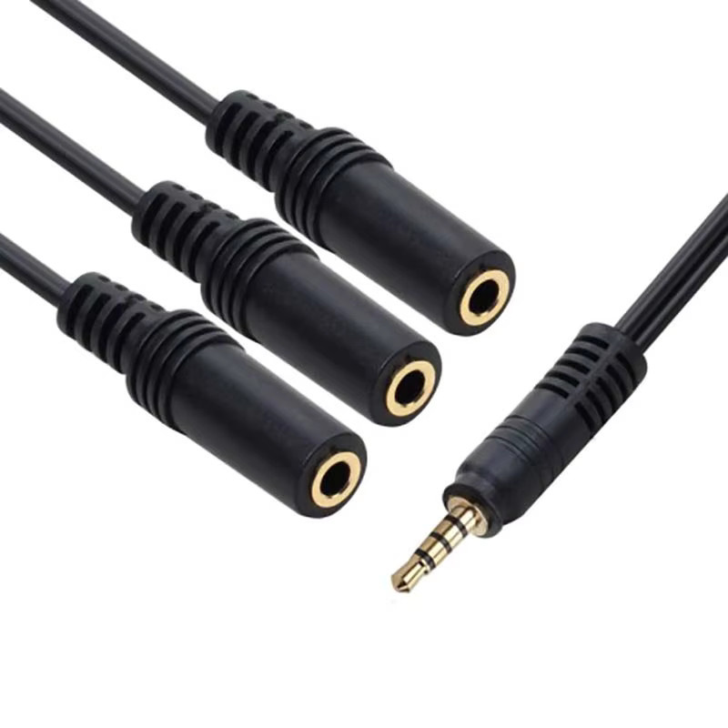 JETTING 3,5 mm Aux Audio Splitter Adapter 1 Stecker auf 3 Buchsen Schwarz - Bild 3