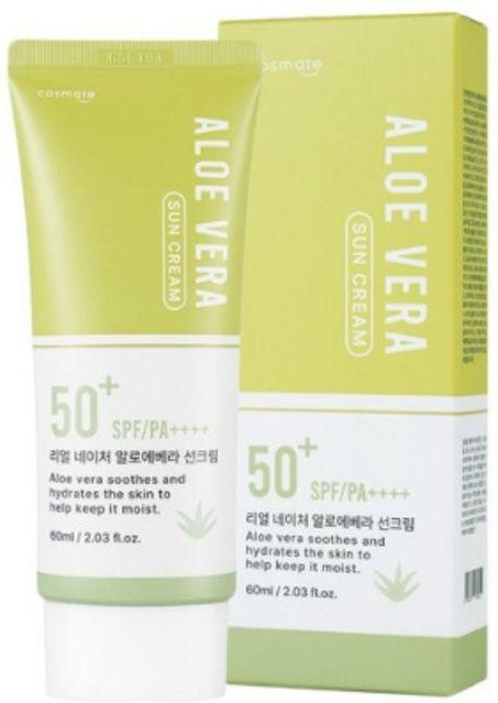 Cosmate Real Nature Aloe Vera Sonnencreme LSF 50+, 60 ml, Unisex - Bild 1