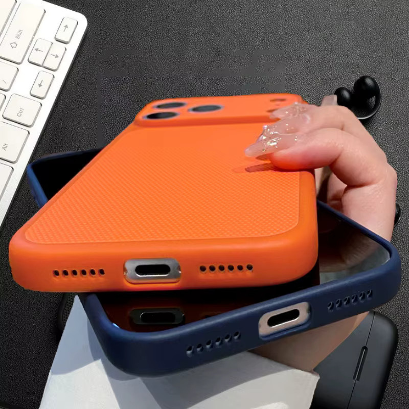 Stoßfeste TPU-Schutzhülle mit Diamantstruktur für Apple iPhone 17, 16, 15, 14, 13 Pro Max in Orange Multicolour - Bild 2