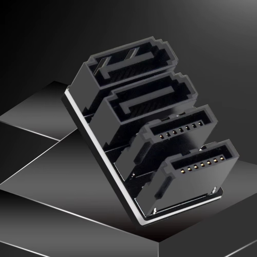 ALLOET 5-in-1 SATA 7-Pin Winkeladapter Konverter für Computer SSD HDD in Schwarz - Bild 3