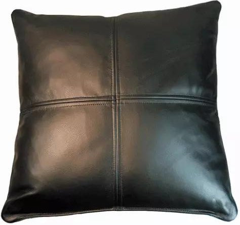 Dekorative Kissenhülle aus echtem weichem Lammleder von Hide World, Farbe: Schwarz, B/T/H: 40,64 x 40,64 x 40,64 cm - Bild 1