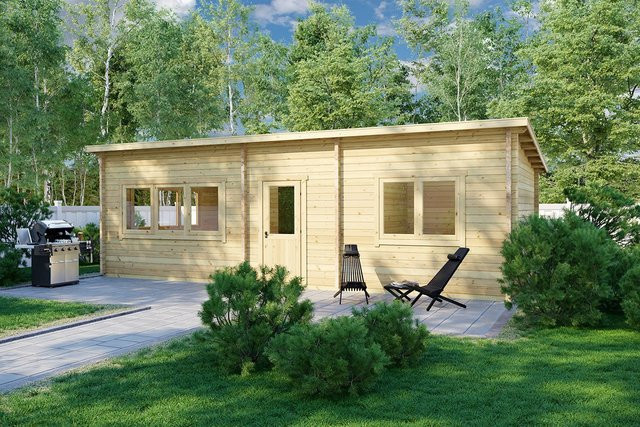 Blockhaus Holiday 9x5m als großes Ferienhaus und Blockbohlenhaus - Bild 1