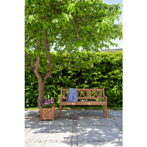 Cinas Gartenbank Rosenborg aus Teakholz in Braun, 3er-Sitzbank mit Armlehnen, B/H/T: 150 x 89 x 58 cm - Bild 2