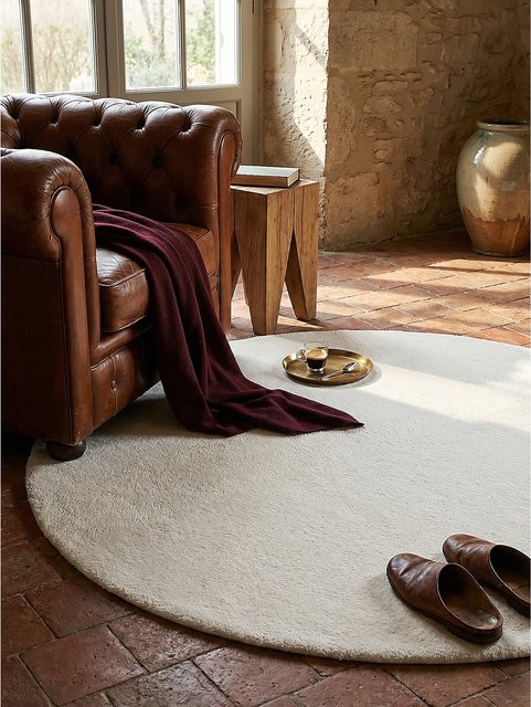 Kadima Design Teppich DOUBS Kurzflor in Creme Beige, quadratisch, B/T: 120 x 120 cm - Bild 1