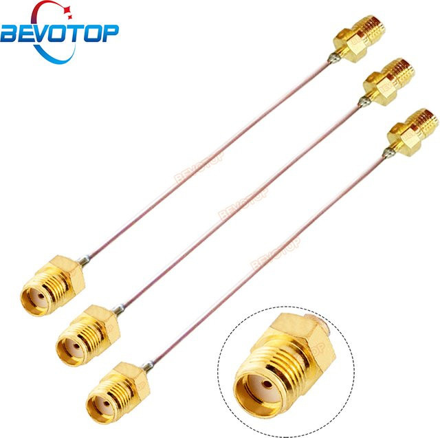 10er Set BEVOTOP RG047 SMA-Buchse auf SMA-Buchse Pigtail RF-Koaxialkabel in Gold, Durchmesser: 1,2 mm - Bild 1