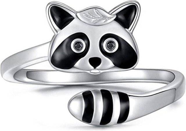 Allbestart Ring, Waschbär, Zinklegierung, Schwarz, Unisex - Bild 1