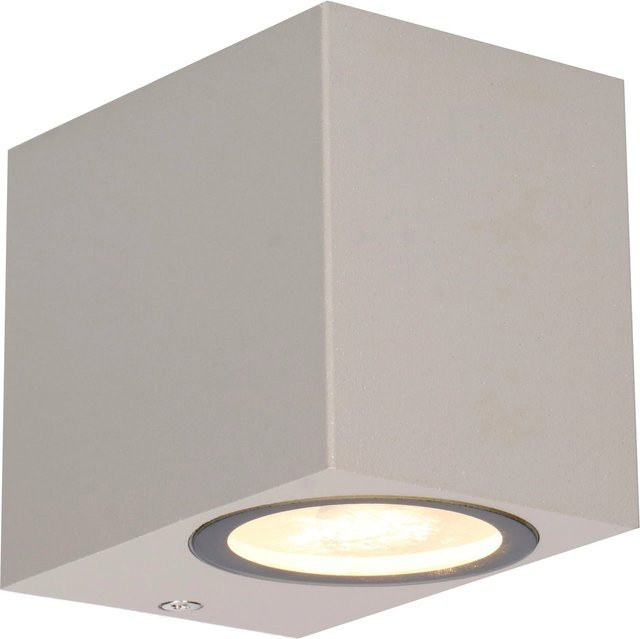 LED's light Außen-Wandleuchte Eckig in Grau mit austauschbarem GU10 Leuchtmittel - Bild 1