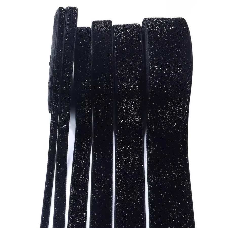 Glitzerndes Samtband in Schwarz für DIY-Dekorationen und Geschenke, 5–10 Yards - Bild 5