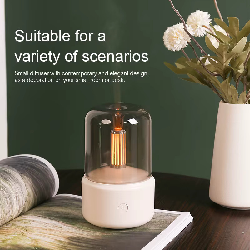 Kinscoter Vintage Aroma Diffuser und Mini Desktop Luftbefeuchter mit Stimmungslicht in Schwarz - Bild 2