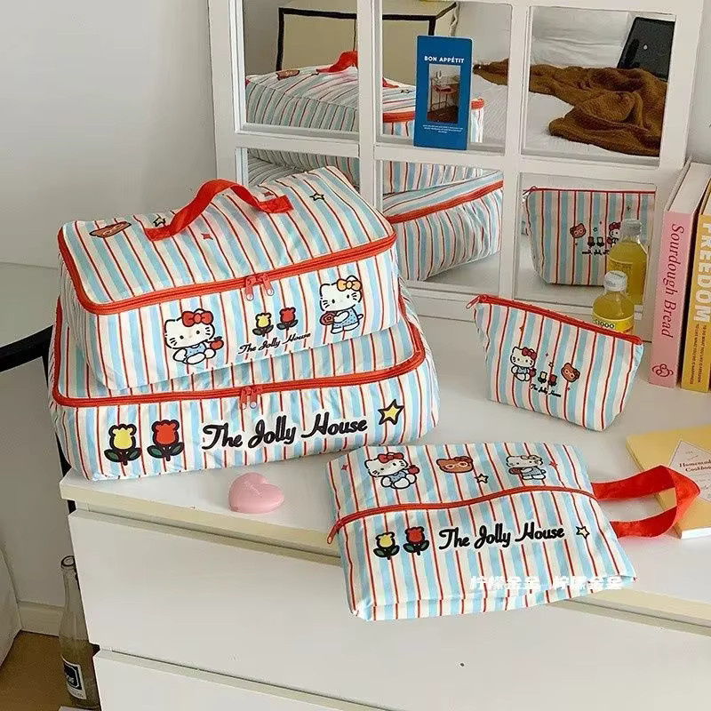TAKARA TOMY Hello Kitty Reise-Aufbewahrungstaschen, wasserdichte Organizer-Taschen für Kleidung und Schuhe, Mehrfarbig - Bild 2