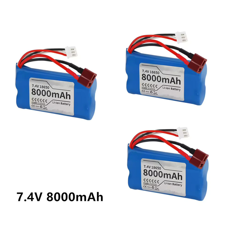 LISM WL916 Akku 7,4 V 8000 mAh mit 3-in-1-Kabel in Blau für RC-Boote WL916 und WL912A - Bild 2